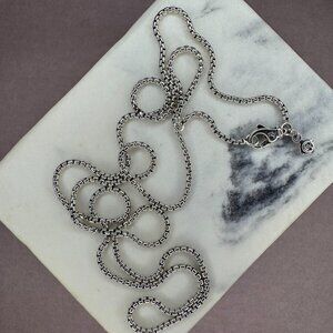 David Yurman Sterling Silver 1.7mm Box Chain Necklace 23’’-24" Men's